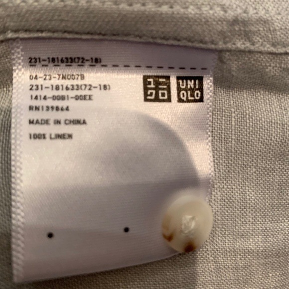 UNIQLO Ladies linen long sleeves shirt - Picture 6 of 6
